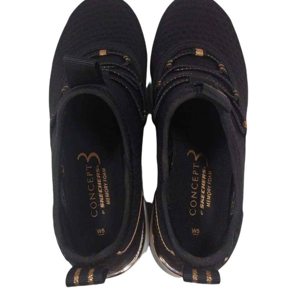 Concept 3 by Skechers Women's Alexxi Fashion Slip-on Sneaker, Black/Rose Gold 5 - Picture 10 of 12